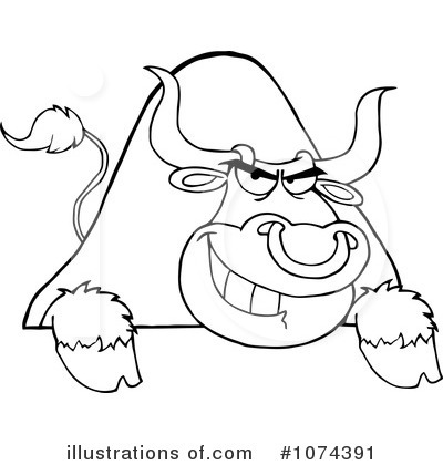 Royalty-Free (RF) Bull Clipart Illustration by Hit Toon - Stock Sample #1074391