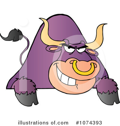 Royalty-Free (RF) Bull Clipart Illustration by Hit Toon - Stock Sample #1074393