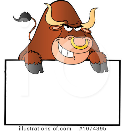 Royalty-Free (RF) Bull Clipart Illustration by Hit Toon - Stock Sample #1074395