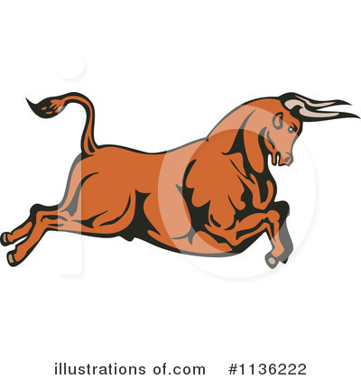 Royalty-Free (RF) Bull Clipart Illustration by patrimonio - Stock Sample #1136222