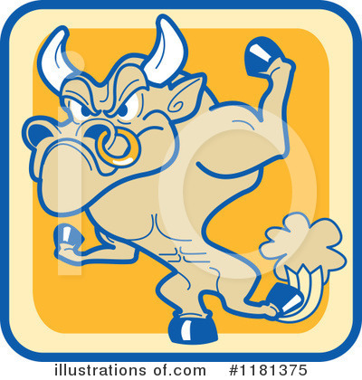 Royalty-Free (RF) Bull Clipart Illustration by Andy Nortnik - Stock Sample #1181375