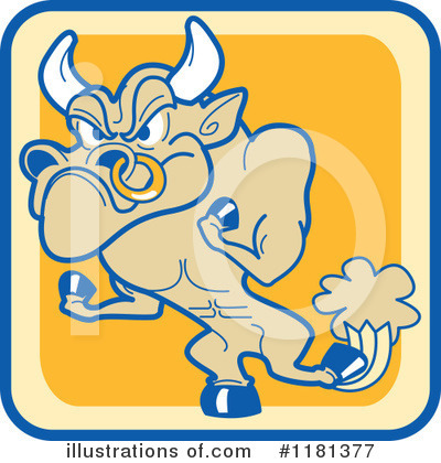 Royalty-Free (RF) Bull Clipart Illustration by Andy Nortnik - Stock Sample #1181377