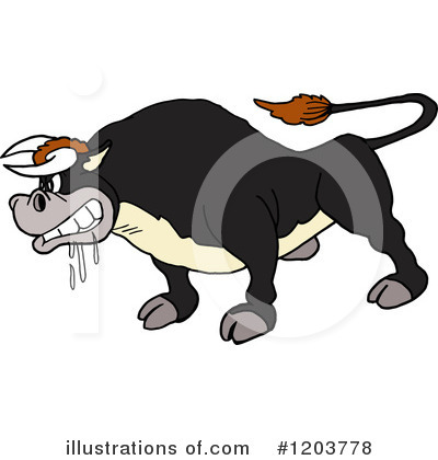 Royalty-Free (RF) Bull Clipart Illustration by LaffToon - Stock Sample #1203778
