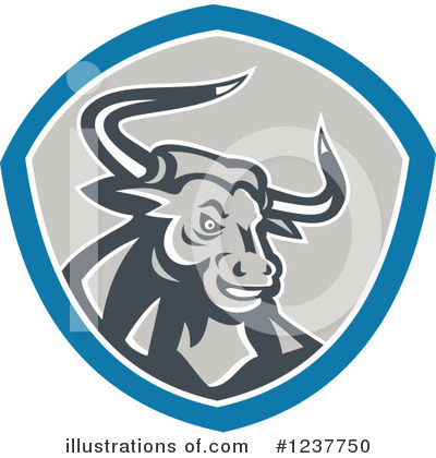 Royalty-Free (RF) Bull Clipart Illustration by patrimonio - Stock Sample #1237750