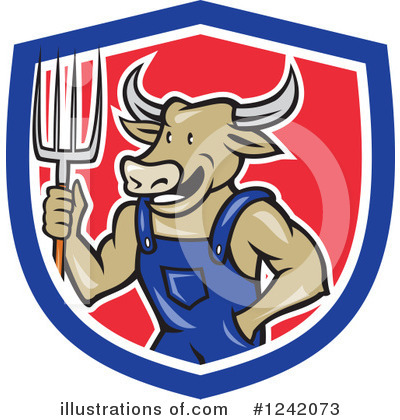 Royalty-Free (RF) Bull Clipart Illustration by patrimonio - Stock Sample #1242073
