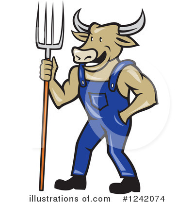 Royalty-Free (RF) Bull Clipart Illustration by patrimonio - Stock Sample #1242074