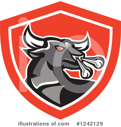 Royalty-Free (RF) Bull Clipart Illustration by patrimonio - Stock Sample #1242129
