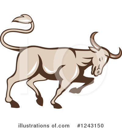 Royalty-Free (RF) Bull Clipart Illustration by patrimonio - Stock Sample #1243150