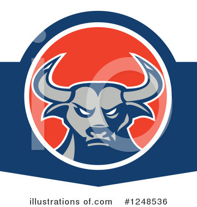 Royalty-Free (RF) Bull Clipart Illustration by patrimonio - Stock Sample #1248536