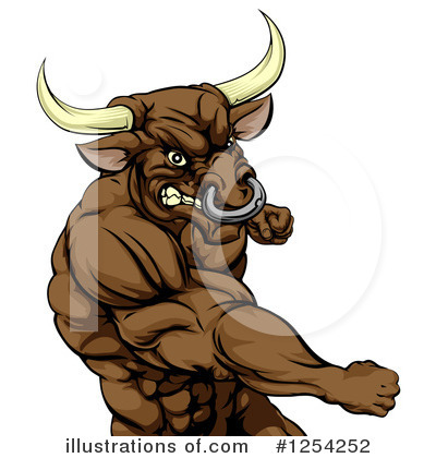 Royalty-Free (RF) Bull Clipart Illustration by AtStockIllustration - Stock Sample #1254252