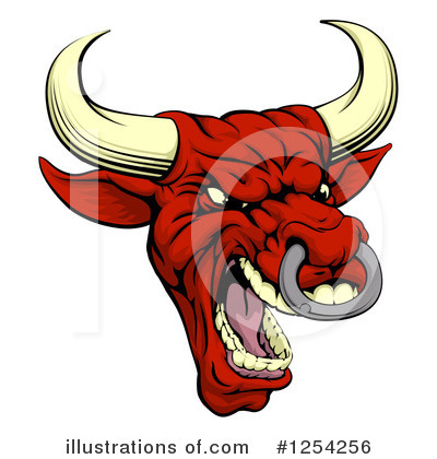 Royalty-Free (RF) Bull Clipart Illustration by AtStockIllustration - Stock Sample #1254256