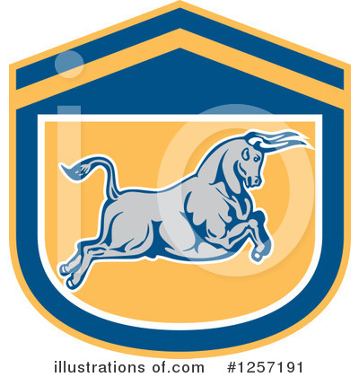 Royalty-Free (RF) Bull Clipart Illustration by patrimonio - Stock Sample #1257191