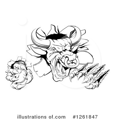 Royalty-Free (RF) Bull Clipart Illustration by AtStockIllustration - Stock Sample #1261847