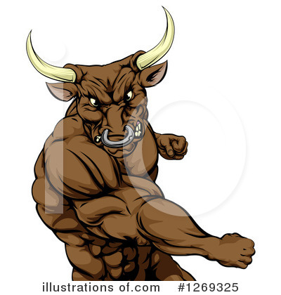 Royalty-Free (RF) Bull Clipart Illustration by AtStockIllustration - Stock Sample #1269325