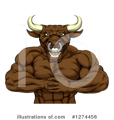 Royalty-Free (RF) Bull Clipart Illustration by AtStockIllustration - Stock Sample #1274456