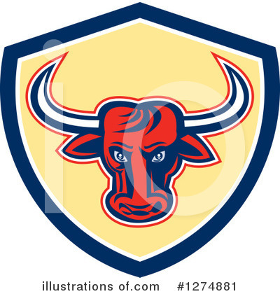 Royalty-Free (RF) Bull Clipart Illustration by patrimonio - Stock Sample #1274881