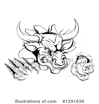 Royalty-Free (RF) Bull Clipart Illustration by AtStockIllustration - Stock Sample #1291630