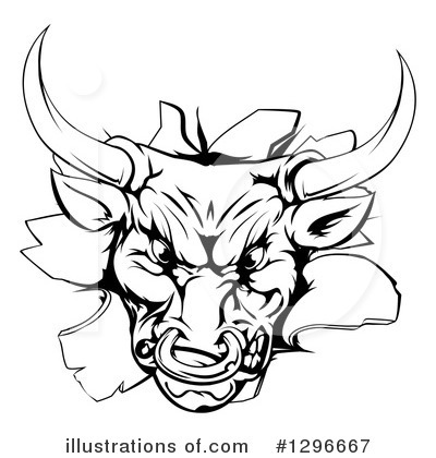 Royalty-Free (RF) Bull Clipart Illustration by AtStockIllustration - Stock Sample #1296667