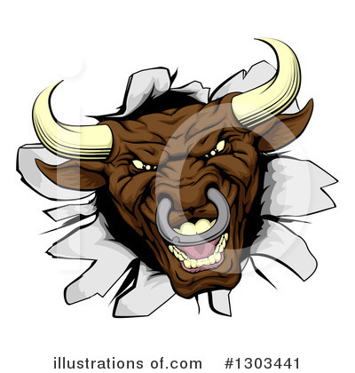 Royalty-Free (RF) Bull Clipart Illustration by AtStockIllustration - Stock Sample #1303441