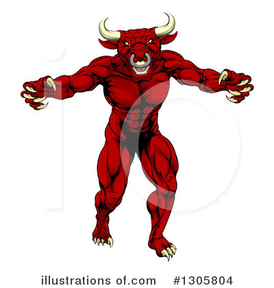 Royalty-Free (RF) Bull Clipart Illustration by AtStockIllustration - Stock Sample #1305804