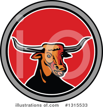 Royalty-Free (RF) Bull Clipart Illustration by patrimonio - Stock Sample #1315533