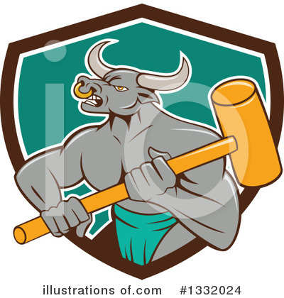Royalty-Free (RF) Bull Clipart Illustration by patrimonio - Stock Sample #1332024
