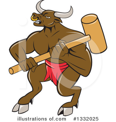 Royalty-Free (RF) Bull Clipart Illustration by patrimonio - Stock Sample #1332025
