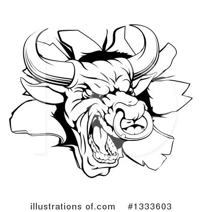 Royalty-Free (RF) Bull Clipart Illustration by AtStockIllustration - Stock Sample #1333603