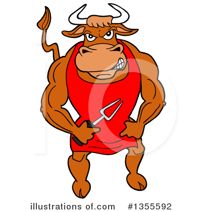 Bull Clipart #1355592 by LaffToon