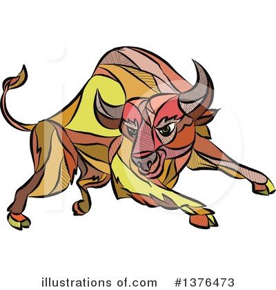 Royalty-Free (RF) Bull Clipart Illustration by patrimonio - Stock Sample #1376473