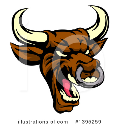 Royalty-Free (RF) Bull Clipart Illustration by AtStockIllustration - Stock Sample #1395259