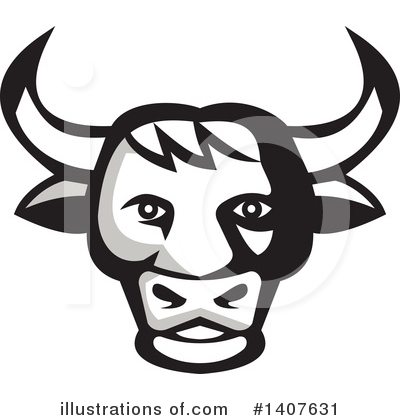 Royalty-Free (RF) Bull Clipart Illustration by patrimonio - Stock Sample #1407631