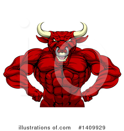 Royalty-Free (RF) Bull Clipart Illustration by AtStockIllustration - Stock Sample #1409929