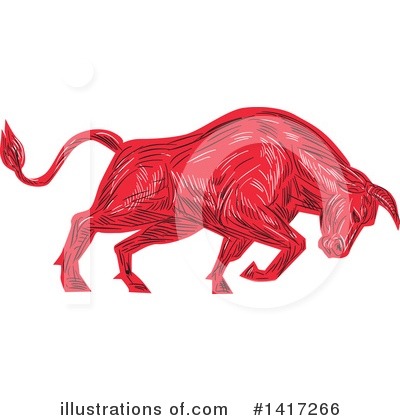 Royalty-Free (RF) Bull Clipart Illustration by patrimonio - Stock Sample #1417266