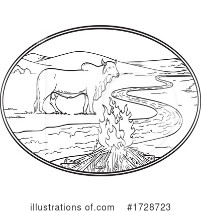 Royalty-Free (RF) Bull Clipart Illustration by patrimonio - Stock Sample #1728723
