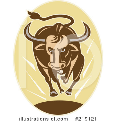 Royalty-Free (RF) Bull Clipart Illustration by patrimonio - Stock Sample #219121