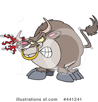 Royalty-Free (RF) Bull Clipart Illustration by toonaday - Stock Sample #441241