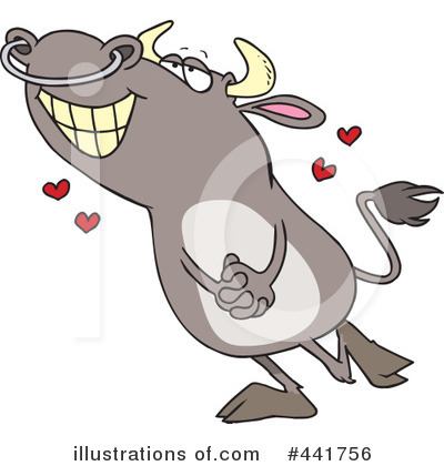 Royalty-Free (RF) Bull Clipart Illustration by toonaday - Stock Sample #441756