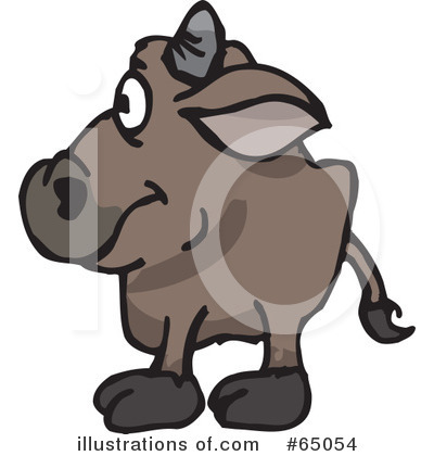 Royalty-Free (RF) Bull Clipart Illustration by Dennis Holmes Designs - Stock Sample #65054