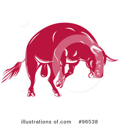 Royalty-Free (RF) Bull Clipart Illustration by patrimonio - Stock Sample #96538
