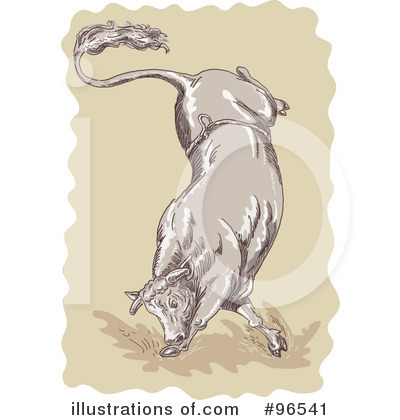 Royalty-Free (RF) Bull Clipart Illustration by patrimonio - Stock Sample #96541