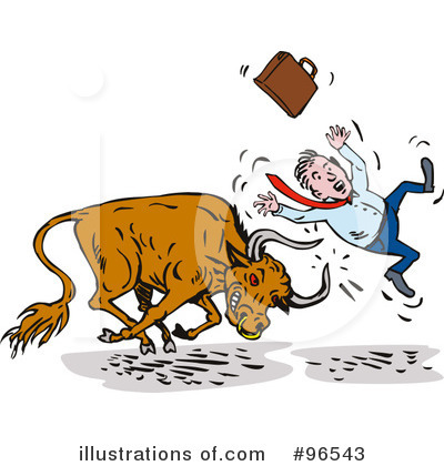 Royalty-Free (RF) Bull Clipart Illustration by patrimonio - Stock Sample #96543