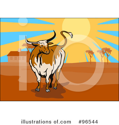 Royalty-Free (RF) Bull Clipart Illustration by patrimonio - Stock Sample #96544