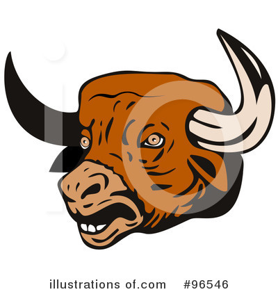 Royalty-Free (RF) Bull Clipart Illustration by patrimonio - Stock Sample #96546