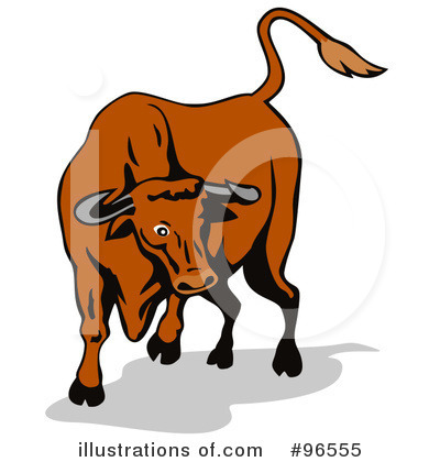 Royalty-Free (RF) Bull Clipart Illustration by patrimonio - Stock Sample #96555