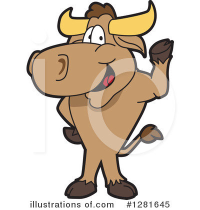 Royalty-Free (RF) Bull Mascot Clipart Illustration by Mascot Junction - Stock Sample #1281645