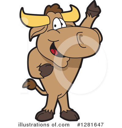 Royalty-Free (RF) Bull Mascot Clipart Illustration by Mascot Junction - Stock Sample #1281647