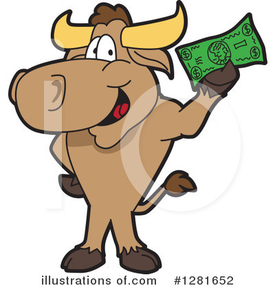 Royalty-Free (RF) Bull Mascot Clipart Illustration by Mascot Junction - Stock Sample #1281652