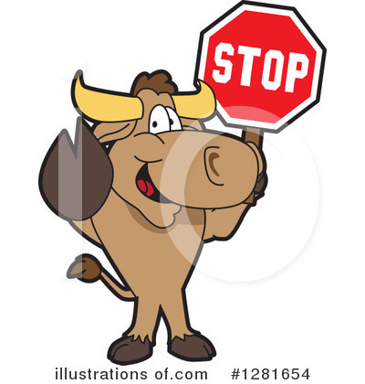 Royalty-Free (RF) Bull Mascot Clipart Illustration by Mascot Junction - Stock Sample #1281654