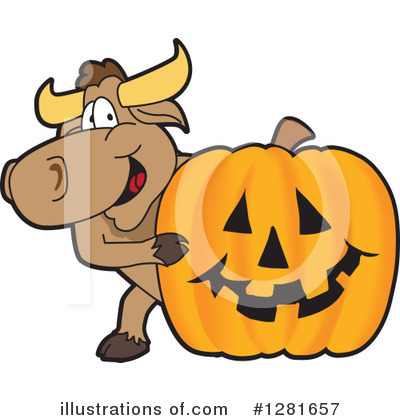 Royalty-Free (RF) Bull Mascot Clipart Illustration by Mascot Junction - Stock Sample #1281657